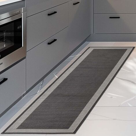 imagem do produto Passadeira Antiderrapante Decore Multti Jacquard Square Black 50x180cm - Kacyumara