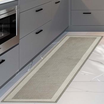 imagem de Passadeira Antiderrapante Decore Multti Jacquard Square Gold 50x140cm - Kacyumara