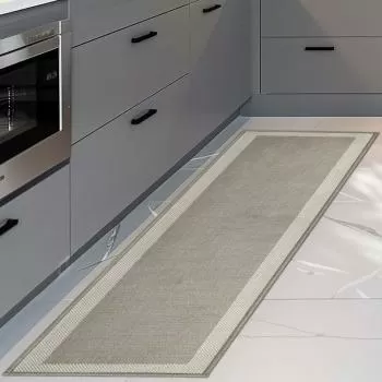 imagem de Passadeira Antiderrapante Decore Multti Jacquard Square Gold 50x140cm - Kacyumara