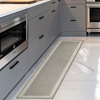 imagem de Passadeira Antiderrapante Decore Multti Jacquard Square Gold 50x180cm - Kacyumara