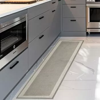 imagem de Passadeira Antiderrapante Decore Multti Jacquard Square Gold 50x180cm - Kacyumara