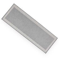 Passadeira Antiderrapante Decore Multti Jacquard Square Grey 50x140cm Cinza