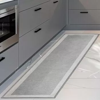 imagem de Passadeira Antiderrapante Decore Multti Jacquard Square Grey 50x180cm - Kacyumara