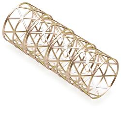 Porta Guardanapo Metal PG9682 Kit 4 peças Dourado