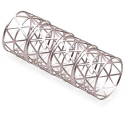 Porta Guardanapo Metal PG9682 Kit 4 peças Prateado