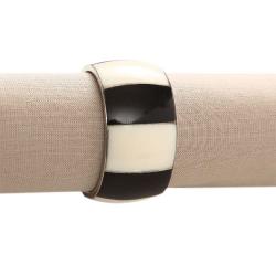 Porta Guardanapo Natural Bicolor Kit 4 peças Preto/Cru