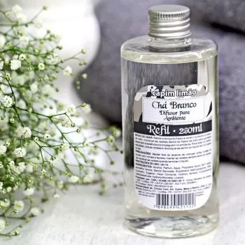 imagem de Refil para Difusor de Ambiente Ch Branco 250ml  - Capim Limo