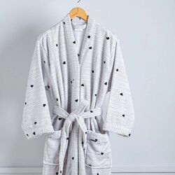 Roupão Adulto Vintage Love Branco/Preto G