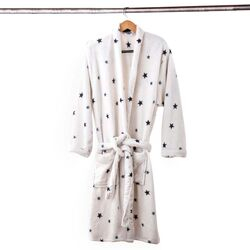 Roupão Adulto Vintage Stars Branco/Preto P
