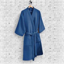 Roupão de Banho Adulto Unissex Velour Confort Azul/10195 G