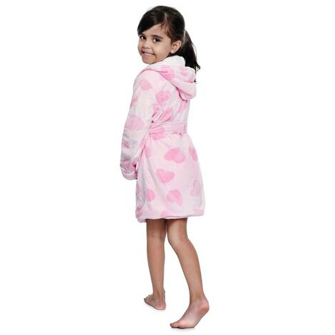 imagem do produto Roupão de Banho Infantil Médio Sherpinha Corações - Catran