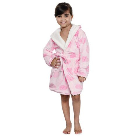 imagem do produto Roupão de Banho Infantil Médio Sherpinha Corações - Catran