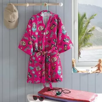 imagem de Roupão Infantil Médio Velour Barbie 26 - Dohler