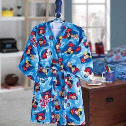 Roupão Infantil Pequeno Velour Superman 18 Azul