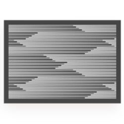 Tapete Antiderrapante Decore Concentric 50x70cm Cinza