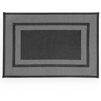 imagem de Tapete Antiderrapante Decore Multti Jacquard Black 50x70cm - Kacyumara