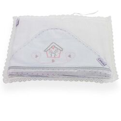 Toalha com Capuz Bebê Casinha Estampado