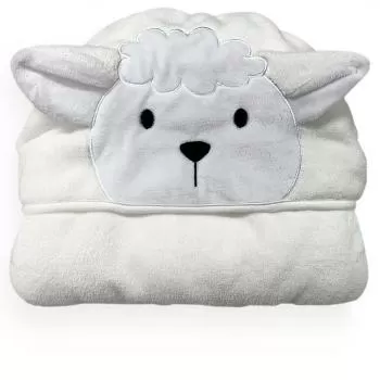 imagem de Toalha com Capuz Infantil Power Sec Animada Ovelha - Catran