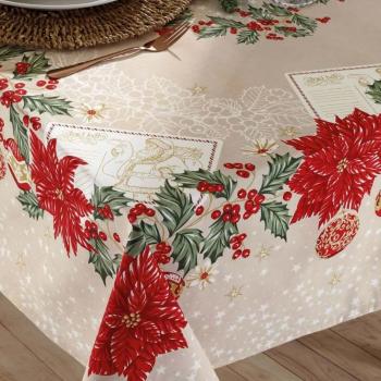 imagem de Toalha de Mesa Quadrada 140x140cm Athenas Natal 108 - Dohler