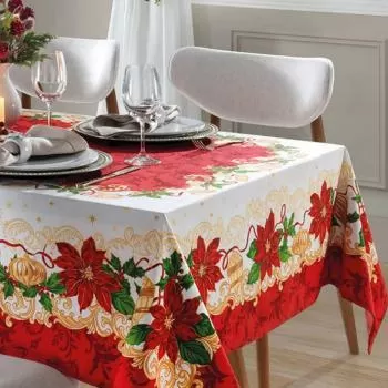 imagem de Toalha de Mesa Quadrada 140x140cm Athenas Natal 110 - Dohler