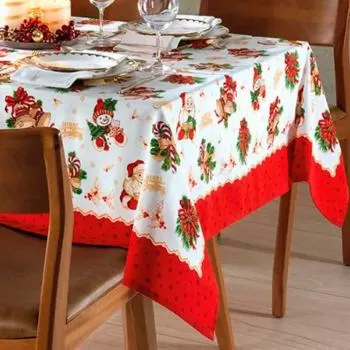 imagem de Toalha de Mesa Quadrada 140x140cm Athenas Natal 111 - Dohler