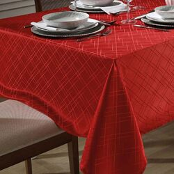 Toalha de Mesa Quadrada 160x160cm Requinte II TJ-5795 Vermelha/6957