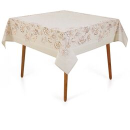 Toalha de Mesa Quadrada 160x160cm Sempre Limpa Kayla Bege