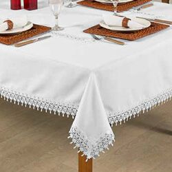 Toalha de Mesa Quadrada 178x178cm H002 Branca