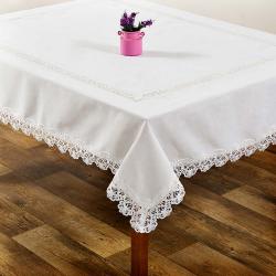 Toalha de Mesa Quadrada 180x180cm 1632 Branca