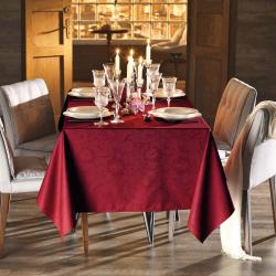 Toalha de Mesa Quadrada 180x180cm Celebration Sienna Natural