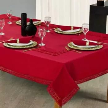 imagem de Toalha de Mesa Quadrada 180x180cm Natal 1635 - Rafimex