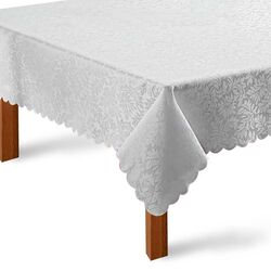 Toalha de Mesa Quadrada 220x220cm Outono Branca