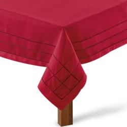 Toalha de Mesa Quadrada 220x220cm Ponto Ajour 331 Vermelha