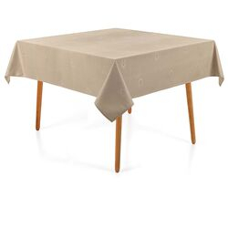 Toalha de Mesa Quadrada Sempre Limpa Desirée 220x220cm Taupe
