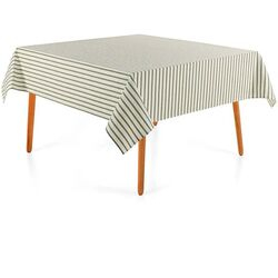 Toalha de Mesa Quadrada Sempre Limpa Zaira 180x180cm Branca/Verde