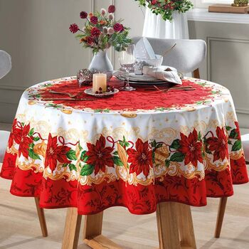 imagem de Toalha de Mesa Redonda 160cm Athenas Natal 110 - Dohler