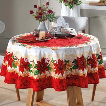imagem de Toalha de Mesa Redonda 160cm Athenas Natal 110 - Dohler