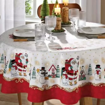 imagem de Toalha de Mesa Redonda 160cm Athenas Natal 119 - Dohler