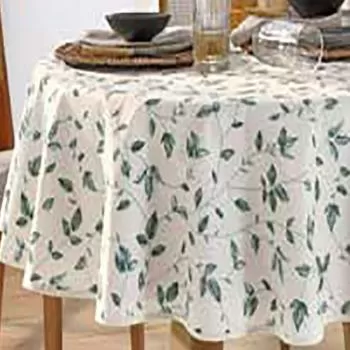 imagem de Toalha de Mesa Redonda 160cm Clean Athenas Botânica 01 - Dohler