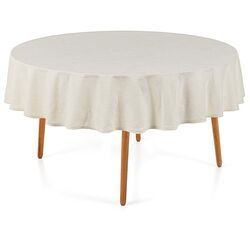Toalha de Mesa Redonda 170cm Antimancha Katherine Pérola