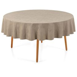 Toalha de Mesa Redonda 170cm Antimancha Katherine Taupe