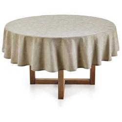 Toalha de Mesa Redonda 178cm Celebration Sienna Noz Moscada