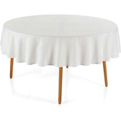 Toalha de Mesa Redonda 178cm Jacquard Fragnani Branca
