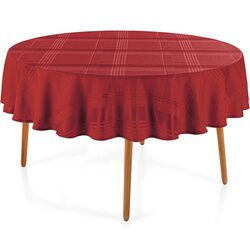 Toalha de Mesa Redonda 178cm Jacquard Fragnani Vermelha