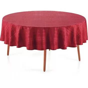 imagem de Toalha de Mesa Redonda 178cm Natal Tartan - Karsten