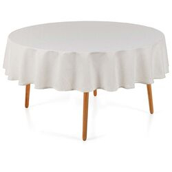 Toalha de Mesa Redonda 178cm Sempre Limpa Caetano Branca