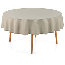Toalha de Mesa Redonda 178cm Sempre Limpa Caetano Cinza
