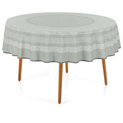 Toalha de Mesa Redonda 178cm Sempre Limpa Catarine Cinza