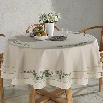 imagem de Toalha de Mesa Redonda 180cm Clean Renova Botânica D - Dohler