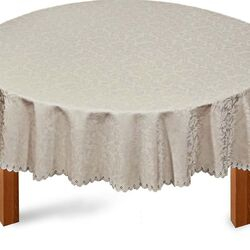 Toalha de Mesa Redonda 180cm Outono Bege